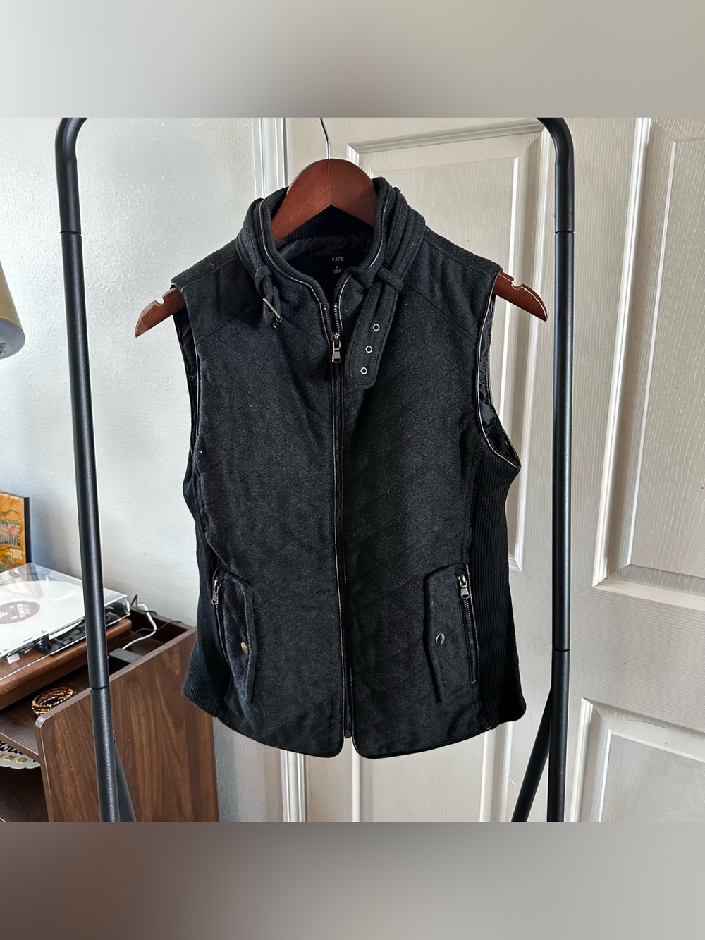 Fate Black Quilted Zip-Up Vest 🦋